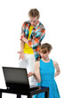young couple with laptop