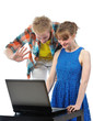 young couple with laptop