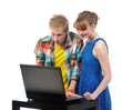 young couple with laptop
