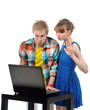young couple with laptop