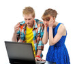 young couple with laptop