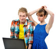 young couple with laptop