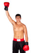 Young male kickboxer
