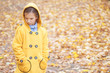sad beautiful girl in yellow jacket