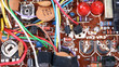 Closeup of green electronic circuit board
