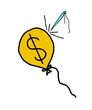 Illustration: balloon with showing dollar balloon with showing dollar