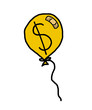 Illustration: balloon with showing dollar balloon with showing dollar