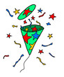 Illustration: popper party popper party