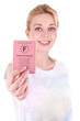 Photo: Happy caucasian teenage girl showing her driving license - Cauca Happy caucasian teenage girl showing her driving license - Cauca