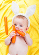 boy with a carrot in his hand