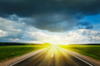 Road and stormy sky