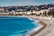 Promenade des Anglais and Beautiful Beach in Nice, French Rivier
