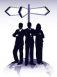 businessman in front of a pointer