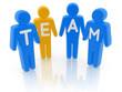 Teamwork Concept with Blue Figures