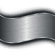 Brushed silver metal background with black halftone borders