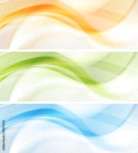 Vector: Colourful waves vector banners Colourful waves vector banners