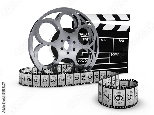 Illustration: Filmklappe - Filmrolle Filmklappe - Filmrolle