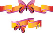 Vektor: Bright butterflies on the shining ribbons Bright butterflies on the shining ribbons