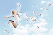 Photo: Image of jumping businesswoman Image of jumping businesswoman