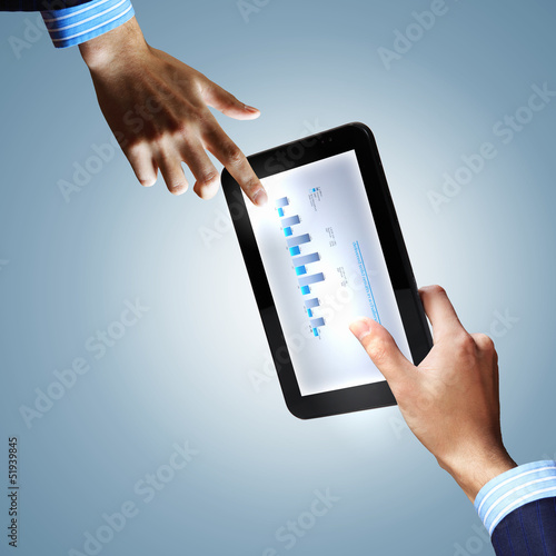 Photo: Modern computer technology in business Modern computer technology in business