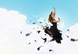 Young girl floating