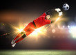 Goalkeeper catches the ball