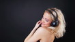 Dancing girl with headphones