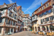 Marchands square with alsatian style houses in Colmar