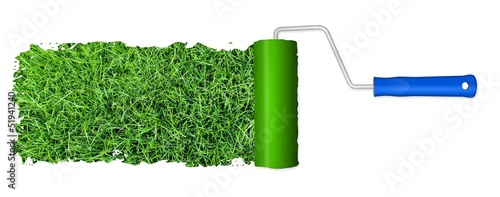 Illustration: Farbrolle Rasen Farbrolle Rasen