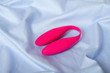 Sex toy on blue fabrick