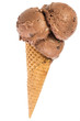 Photo: chocolate ice cream scoops on cone chocolate ice cream scoops on cone