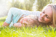 canvas print picture - mother with daughter