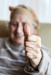Photo: senior woman showing okay hand sign and smiling for you senior woman showing okay hand sign and smiling for you