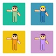 flat design character - mascot pointing