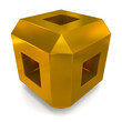 cube 3d golden