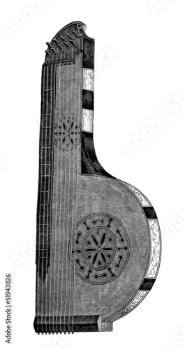 Illustration: Music Instrument : Cithar - 17th century Music Instrument : Cithar - 17th century