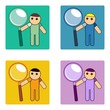 flat design character - mascot search icon
