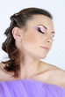 portrait of a beautiful girl with professional makeup