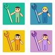 flat design character - mascot technical support