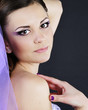 portrait of a beautiful girl with professional makeup
