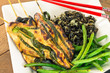 Chicken and scallion yakitori