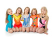 Group of sporty little girls