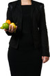 Female manager holding some easy found fruit