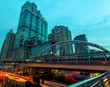 Light trails at Sathorn Rd., Bangkok