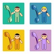 flat design character - mascot contact