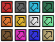 Illustration: Series of icons with an arrow showing the right top direction Series of icons with an arrow showing the right top direction