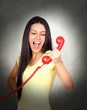 Photo: Attractive girl shouting at phone Attractive girl shouting at phone