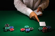 Poker setting on green table