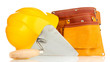Metal tool for building and building site accessories isolated