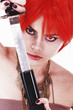 Photo: Red-haired girl with sword Red-haired girl with sword
